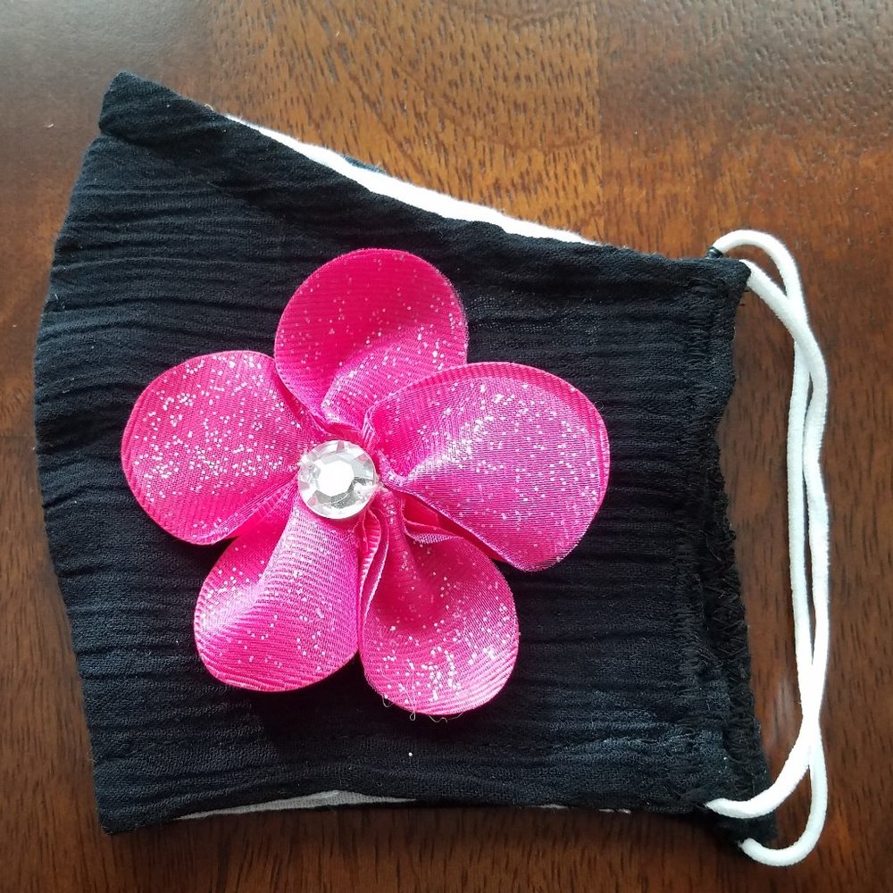 Face Mask ADULT Removable Pink Flower